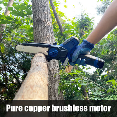 6 Inch Cordless Chainsaw Electric Brushless Motor Pruning Tool with Lubrication Function