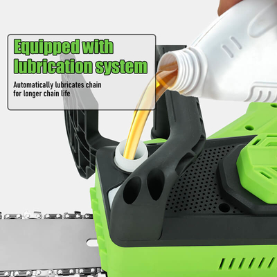 12 Inch Cordless Chainsaw with Brushless Motor and Auto Oiling System for Smooth Wood Cutting