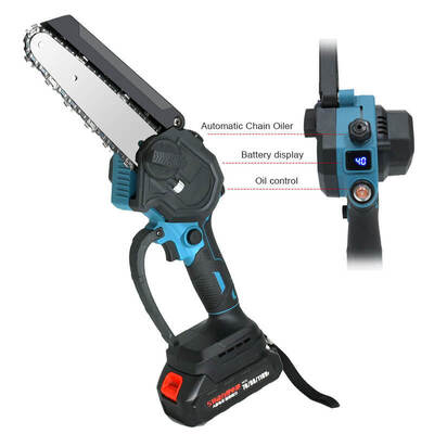 Lightweight 6 Inch Cordless Battery Chainsaw With Oil Pump Electric Mini Chainsaw For Wood Cutting