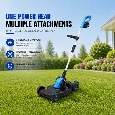 Auston 21V Cordless Grass Trimmer with Detachable Wheels Portable Electric Lawn Mower Multi-Functional Brush Cutter